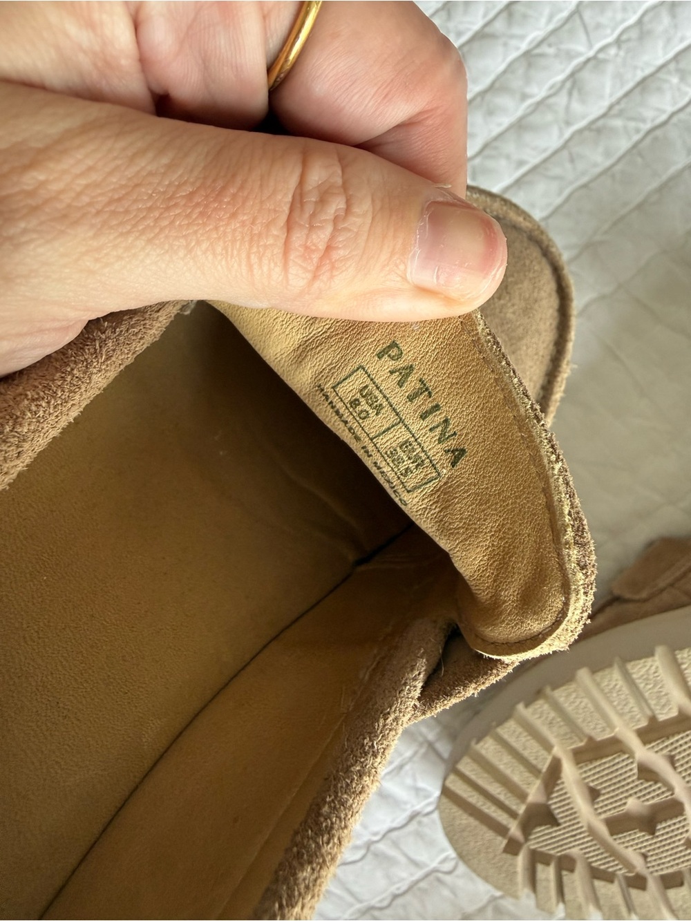 Patina Women's Chunky Suede Loafers in Tan Size 8 - Picture 4 of 5